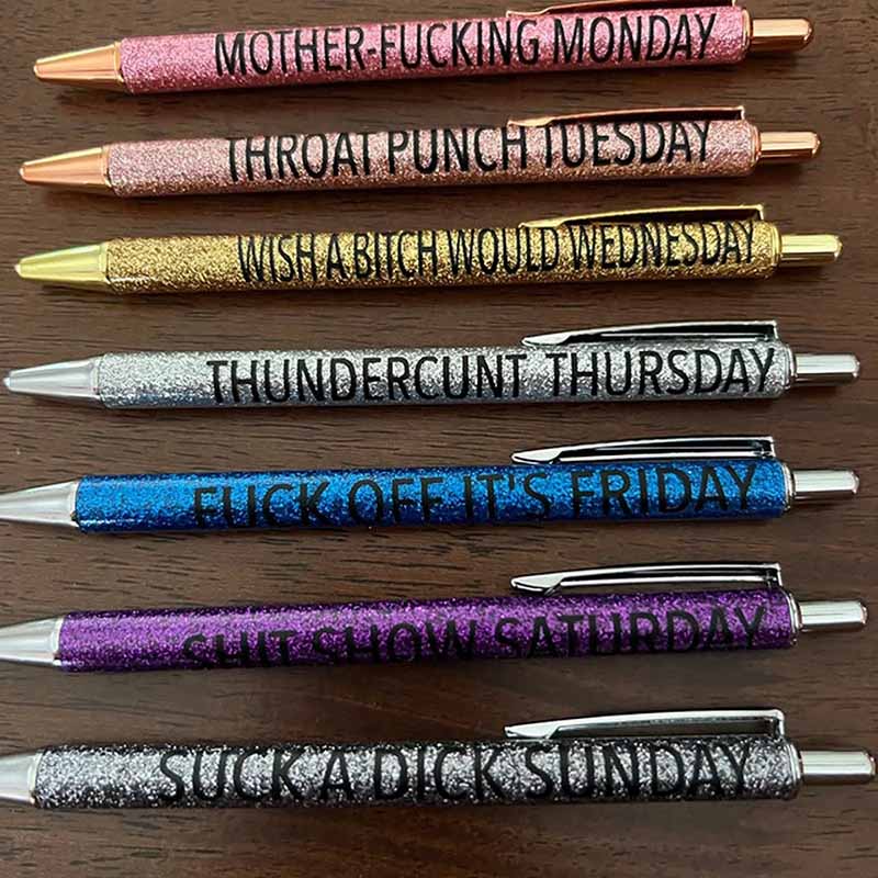 Sarcastic Weekly Sarcastic Pens,Ultimate Set of Engraved Pen for Sarcastic  Souls