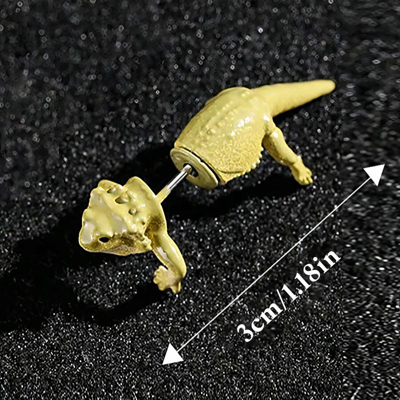 Versatile 3D Lizard Earrings Punk