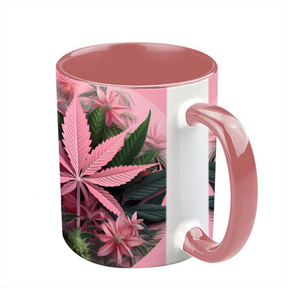 Pink Stoner Chick - Weed Accent Mug