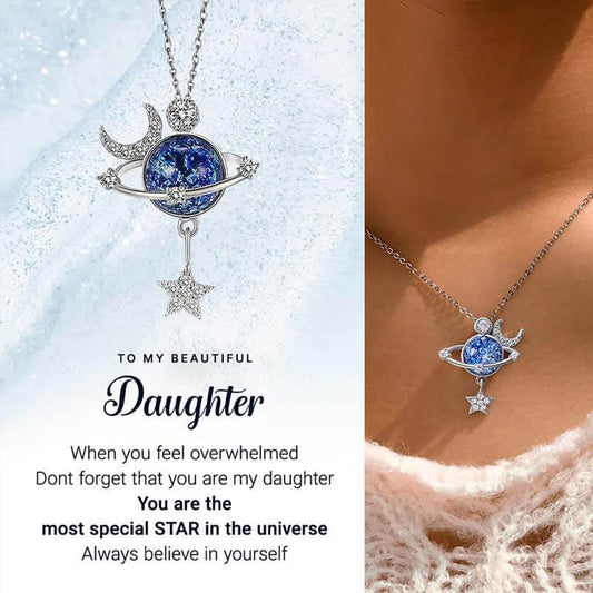 To My Beautiful Daughter/Granddaughter - Special Moon and Star Necklace