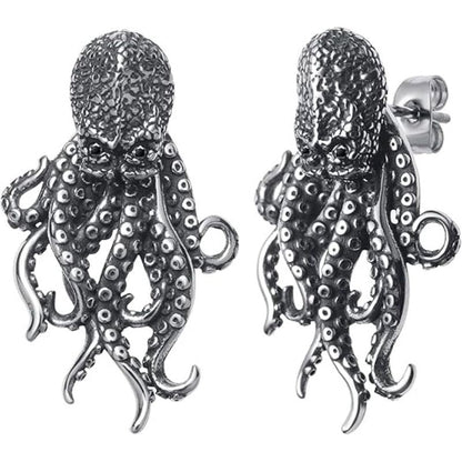 Vintage Gothic Punk Octopus Earrings