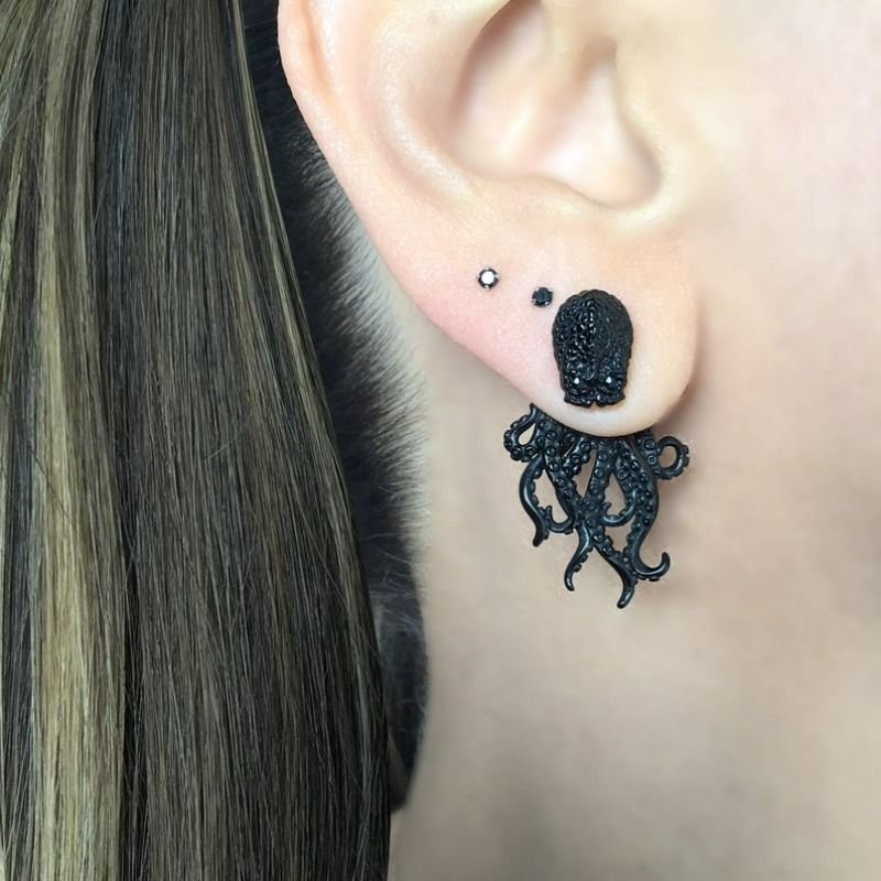 Vintage Gothic Punk Octopus Earrings