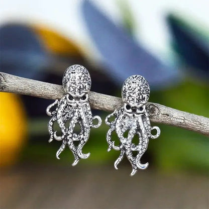 Vintage Gothic Punk Octopus Earrings