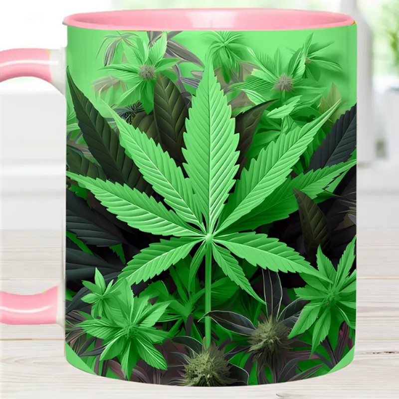 Pink Stoner Chick - Weed Accent Mug