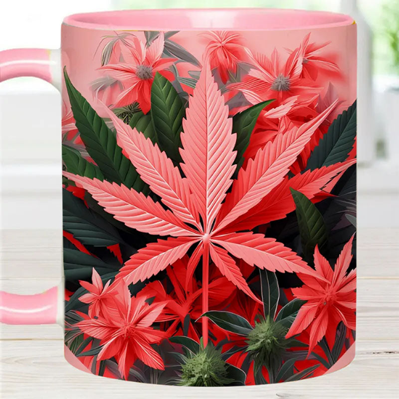 Pink Stoner Chick - Weed Accent Mug