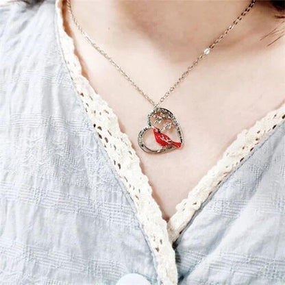 Cardinal Heart Pendant Necklace