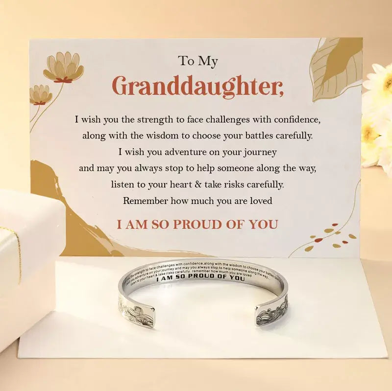 To My Granddaughter - I am So Proud of You Bracelet