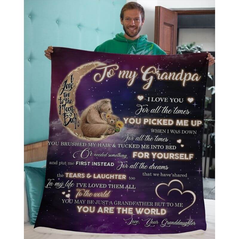 Personalized Fishing Dad Grandpa Letter Blanket MY292 95O47 - Famvibe