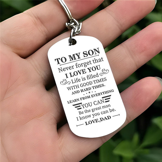 Dad To Son - Be The Great Man - Inspirational Keychain