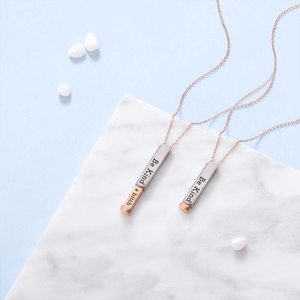 Be Kind...Of A Bi♥ch - Hidden Message Necklace