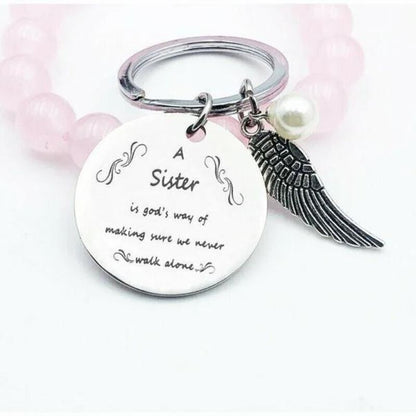 "A Sister is God's Way of Making Sure We Never Walk Alone" Keychain⇝💓