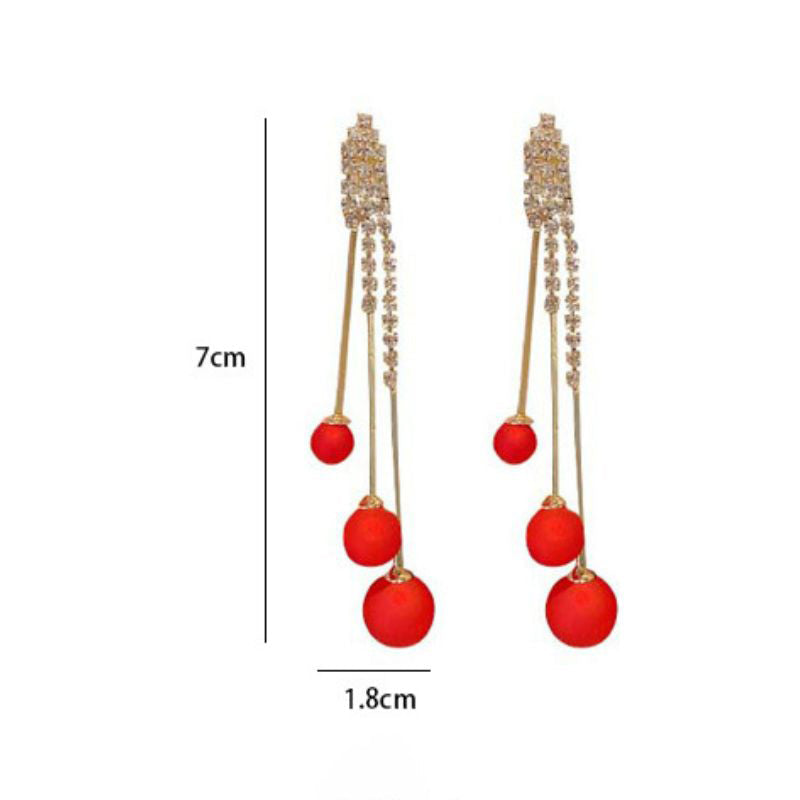 Elegant Pearl Tassel Earrings