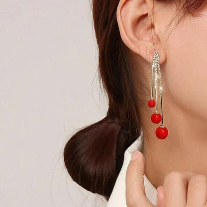 Elegant Pearl Tassel Earrings