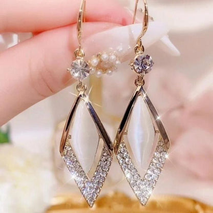 Fashion Rhombus Zircon Earrings