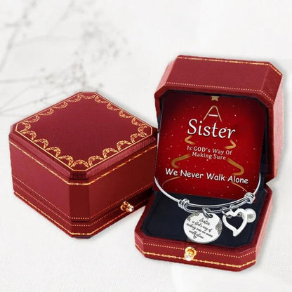 A Sister Is God's Way Of Making Sure We Never Walk Alone Bangle