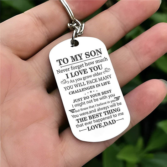 Dad To Son - Just Do Your Best - Inspirational Keychain