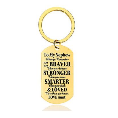 Always Remember You Are Braver Than You Believe - Inspirational Keychain - A918