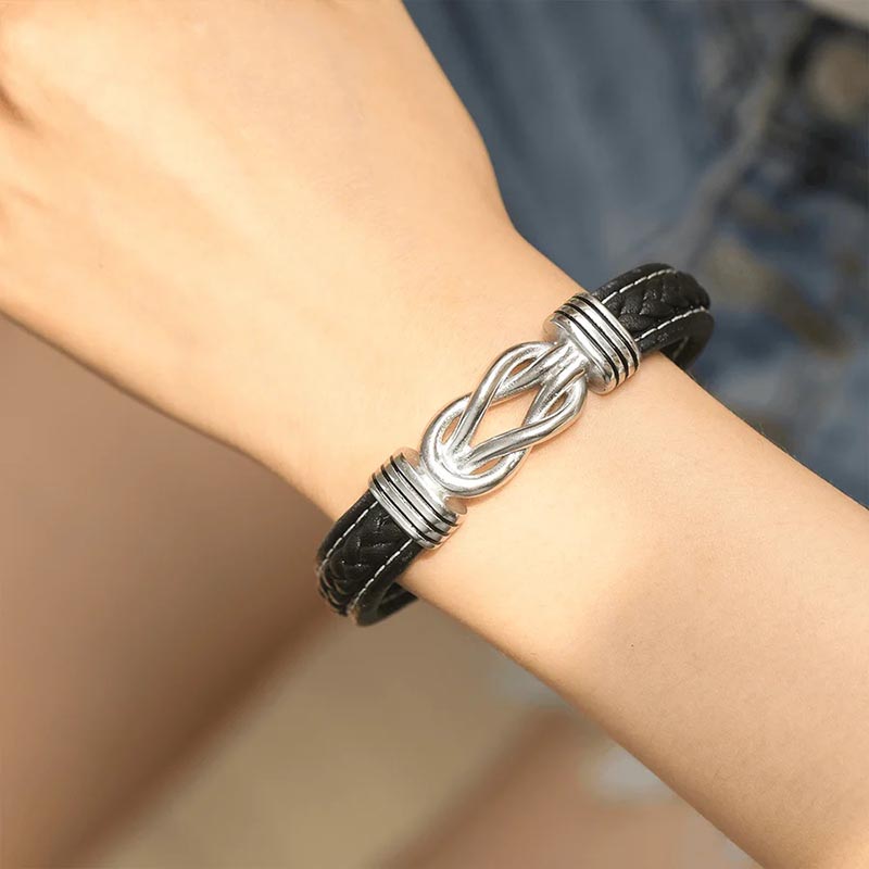 Forever Linked Together Braided Leather Bracelet - Love My Granddaughter