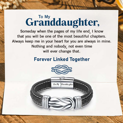 Forever Linked Together Braided Leather Bracelet - Love My Granddaughter